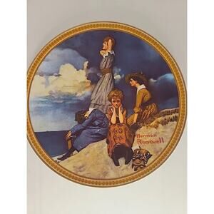 Norman Rockwell Waiting On The Shore Rediscovered Women Plate Limited Edition